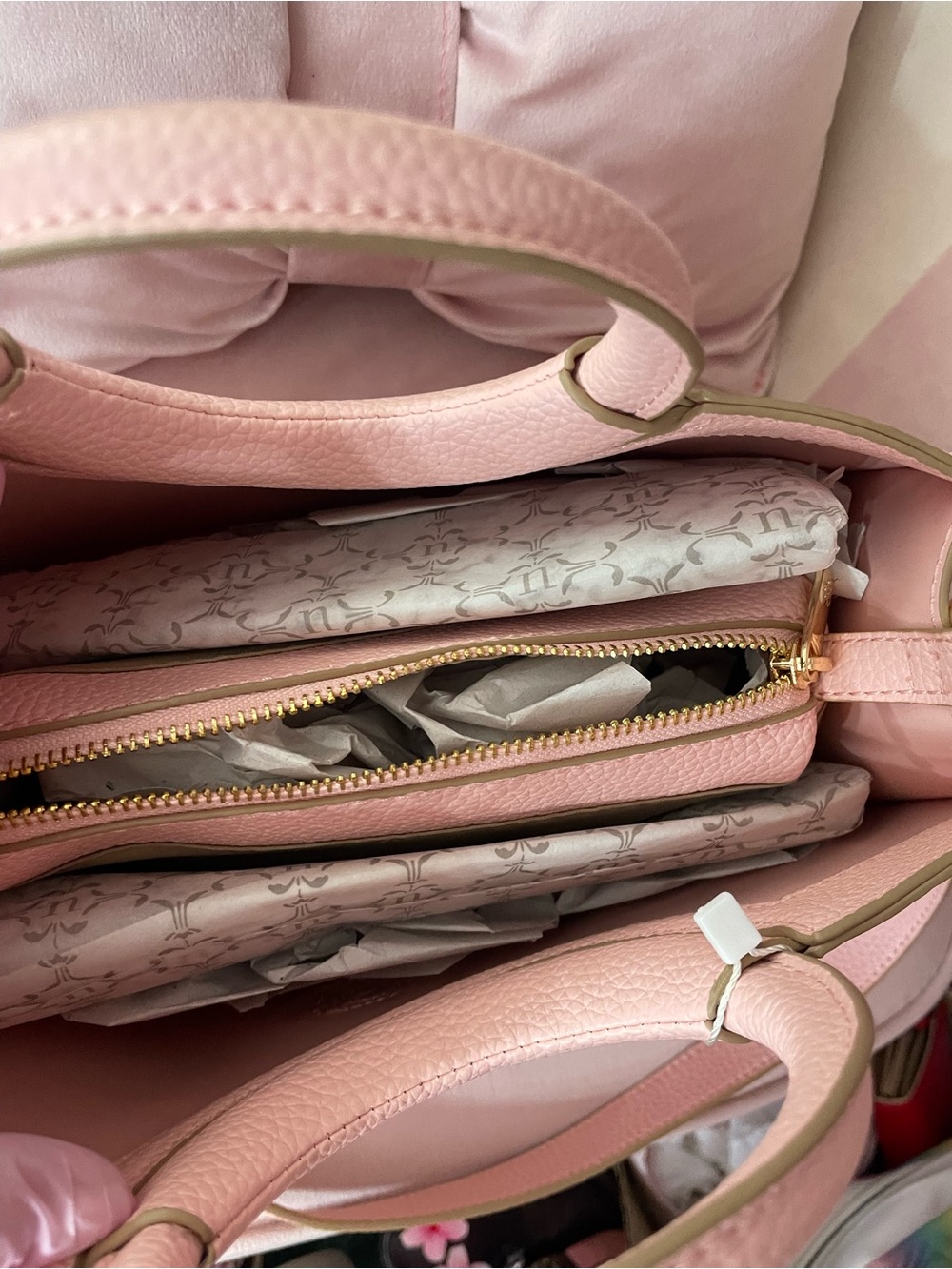 Nanette Lepore Pink Floral Appliqué Shoulder Bag - Picture 3 of 6